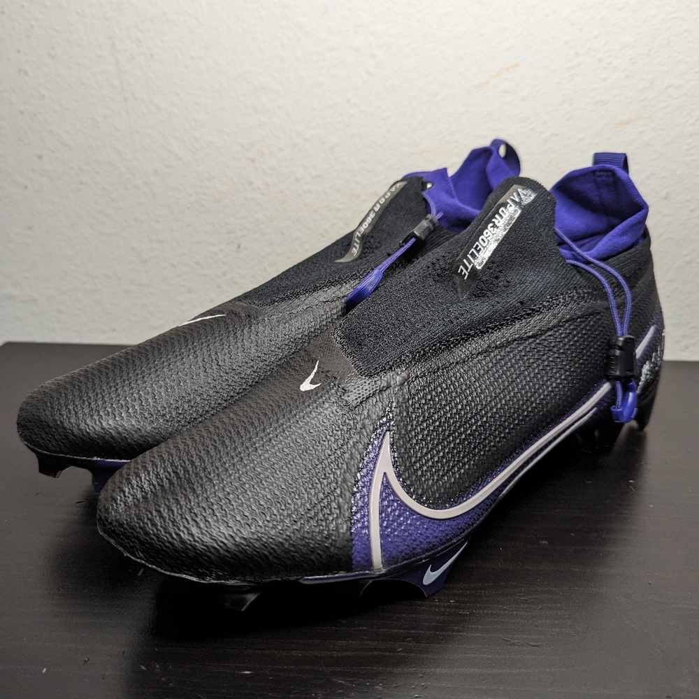 Nike Vapor Edge Elite 360 FK Black Purple Football Cleat Mens Sz 12 CV6282-001